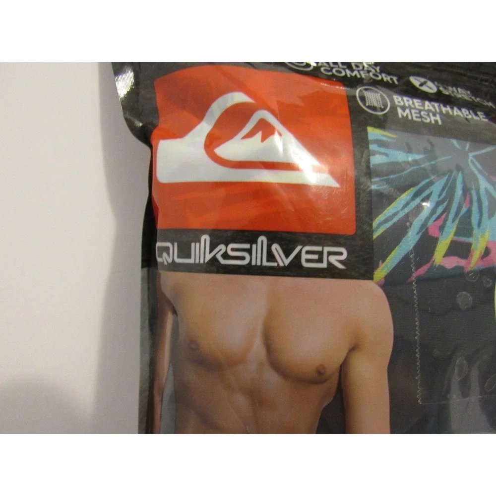 Quiksilver Mens 4 Pack Performance Mesh Boxer Briefs XL Black Blue 4MB3559QS6